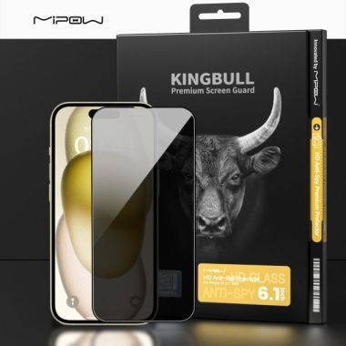 Cường lực chống nhìn trộm MiPow Kingbull Anti-Spy Premium HD iPhone 14, 15 Series