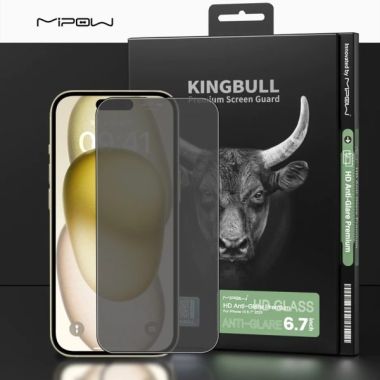 Cường lực chống bám vân tay MiPow Kingbull Anti-Glare Premium HD iPhone 14, 15 Series
